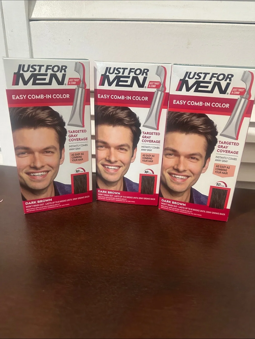 Set Easy Comb-In Color - Dark Brown (Men Grooming)